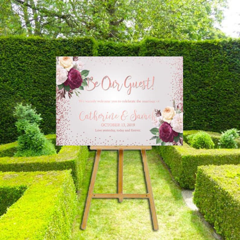 Digital Rose Gold Be Our Guest Wedding Sign Etsy