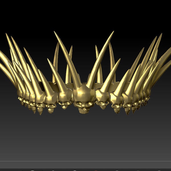 Skull  crown  with horns   STL file