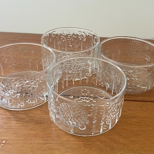 Iittala Flora 4 5/8&quot; Glass Bowl | Oiva Toikka Made in Finland Set of 4