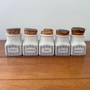 ARABIA FINLAND Flower Spice Jars Esteri Tomula Set of 5