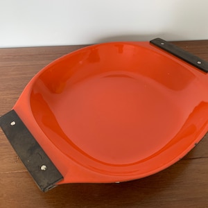 Large Cathrineholm Orange Paella Enameled Cast Iron Pan / Serving Dish
