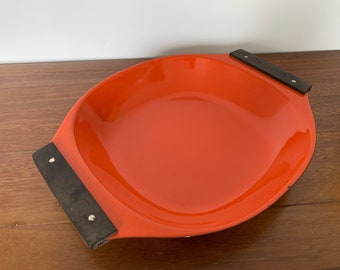 Large Cathrineholm Orange Paella Enameled Cast Iron Pan / Serving Dish