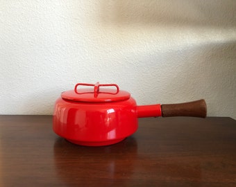 Dansk Jens Quistgaard JHQ Kobenstyle Enamel Fondue Pot Red