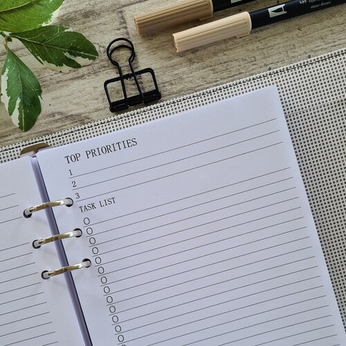 A5 Check List Planner Insert Job List Inserts for A5 Etsy