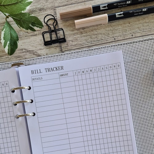 A5 Monthly Budget Planner Inserts. 12 Double Sided Sheets Etsy