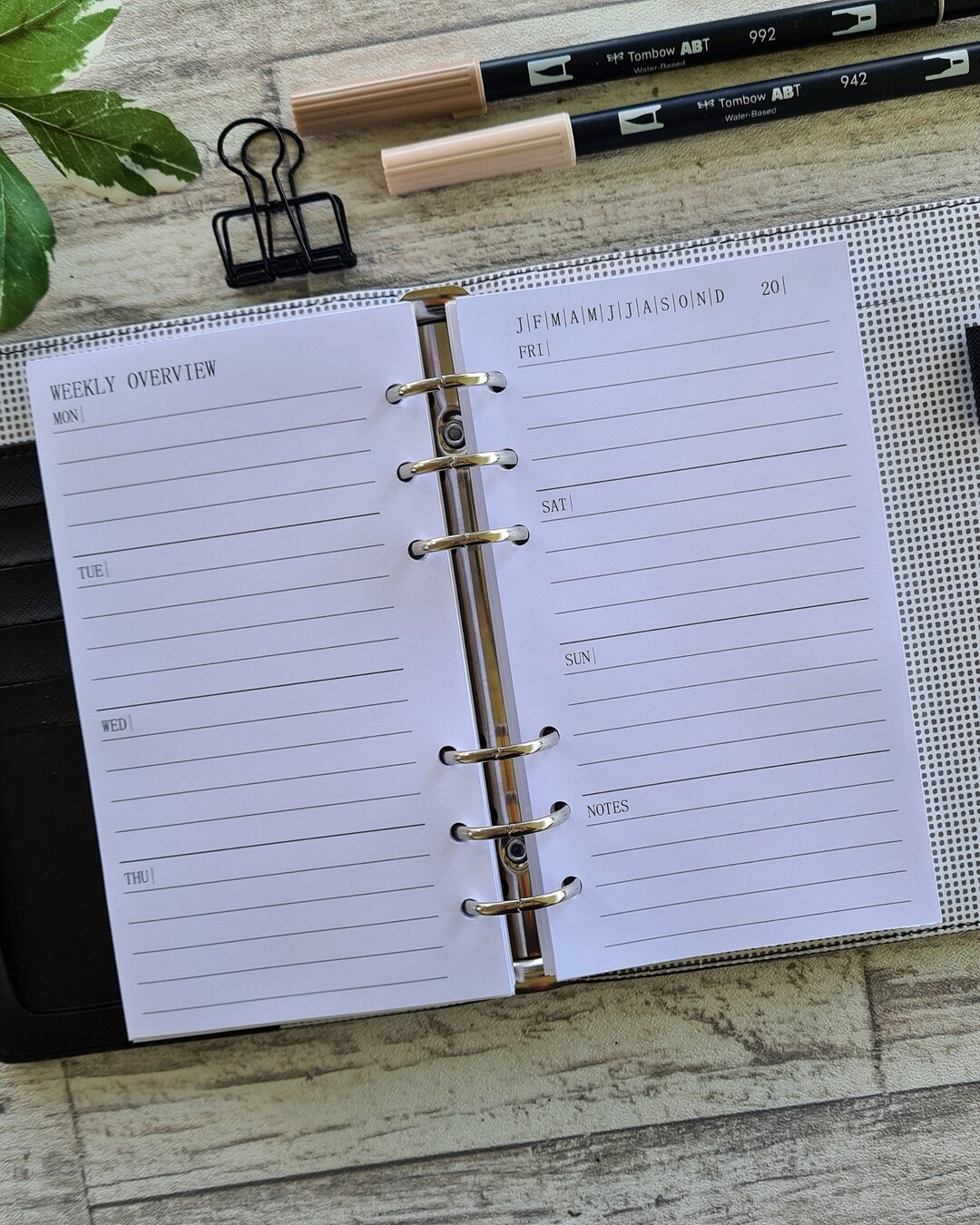 Week to 2 Pages Personal Size Planner Inserts Undated Weekly Inserts ...