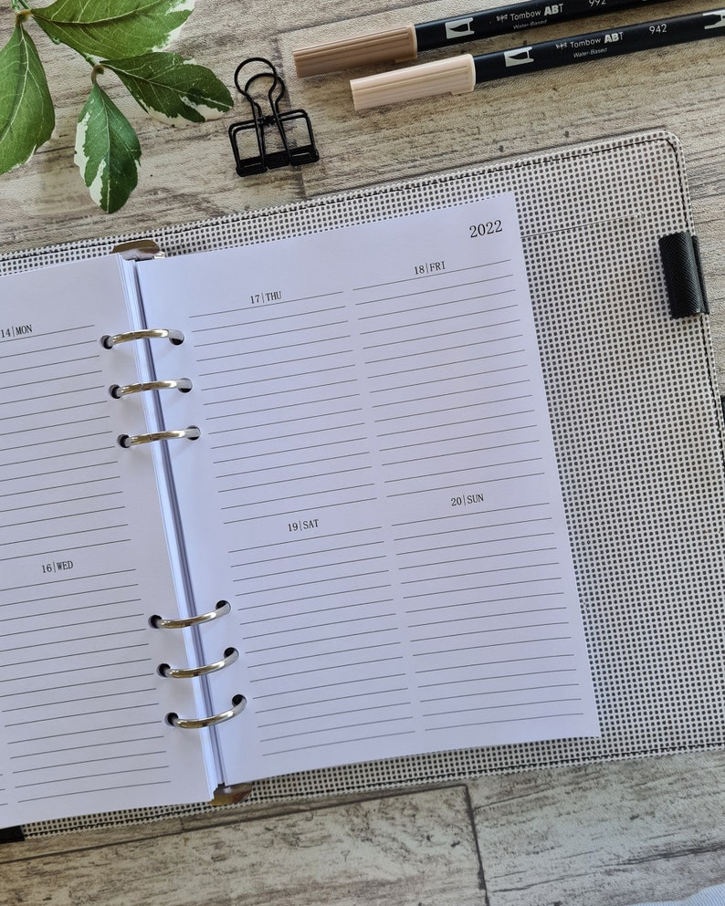2023 Vertical Weekly Planner Inserts for Rings A5 Planner Etsy Australia