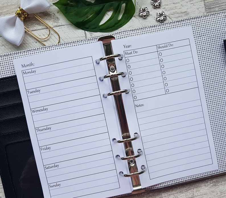 Personal size Weekly inserts Printed Planner Inserts Etsy