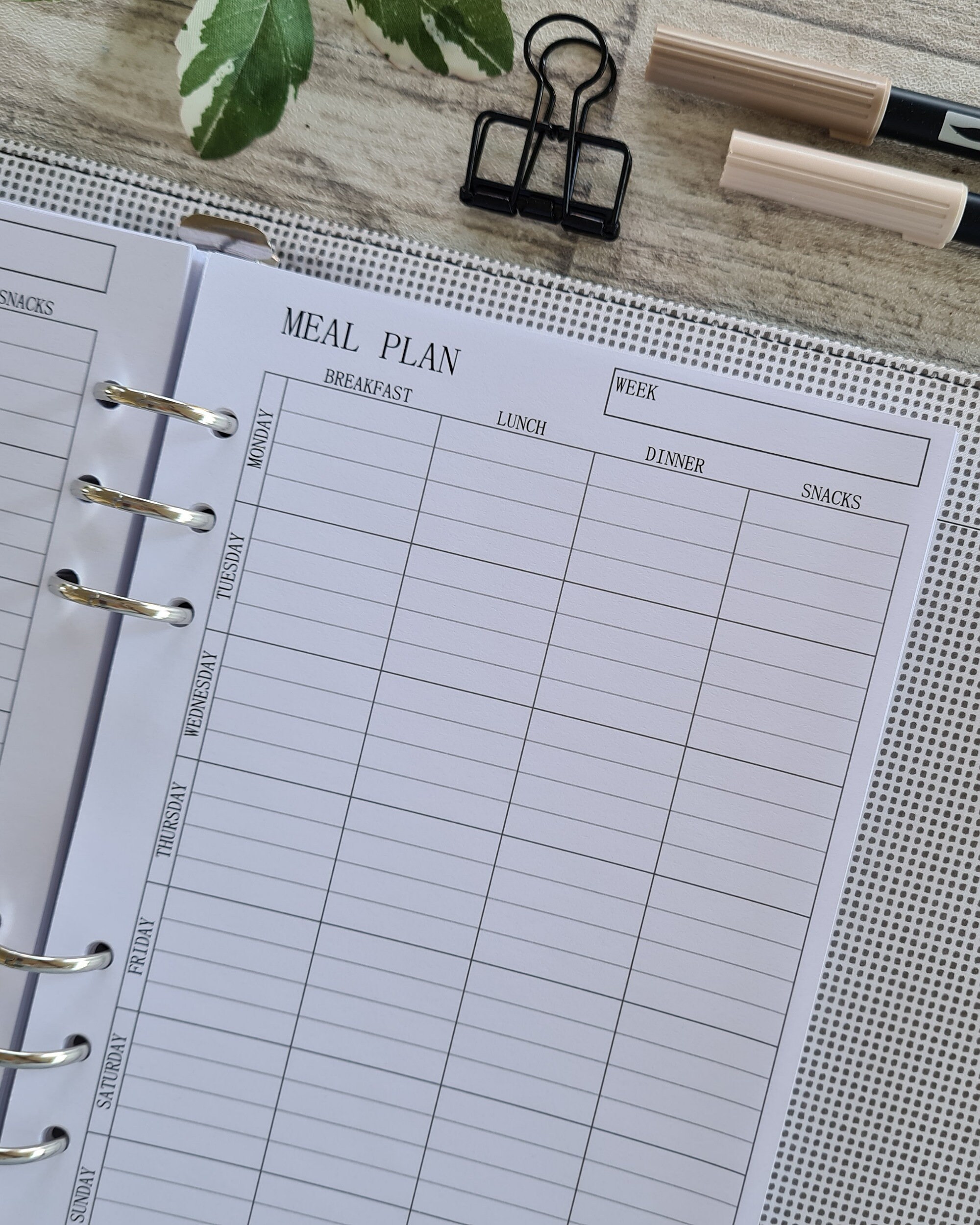 A5 Meal Planner Inserts Meal Log Inserts. 12 Double Sided Etsy