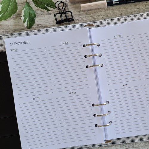 2023 Vertical Weekly Planner Inserts for Rings A5 Planner Etsy Australia