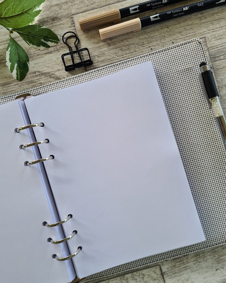 A5 Blank Paper Inserts Plain White Paper Punched and Ready to Etsy