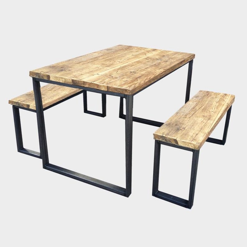 Dining Table and Bench Set Handmade Bespoke Rustic Etsy UK