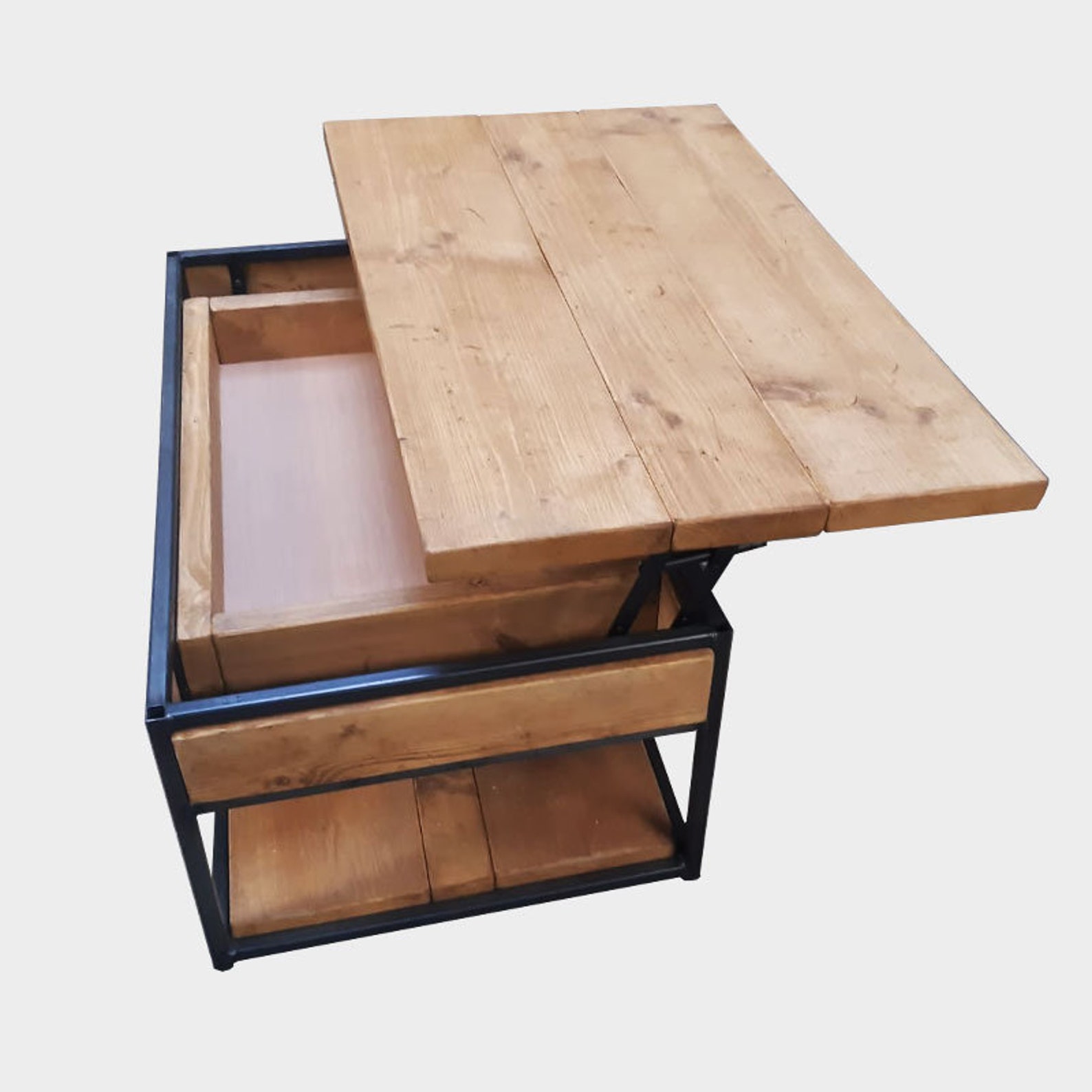 Lift up Coffee Table With Drawer and Shelf Etsy UK