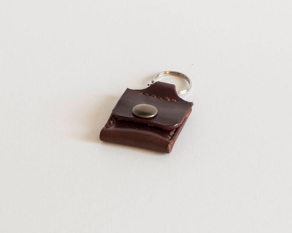 Leather SD card case keychain Etsy