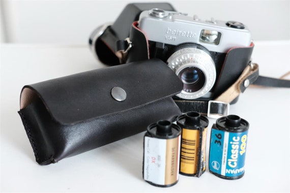 Film holder Film leather case Hand made in Italy entirely hand-stitched leather 12035mm film pouch storing and transporting 3 rolls