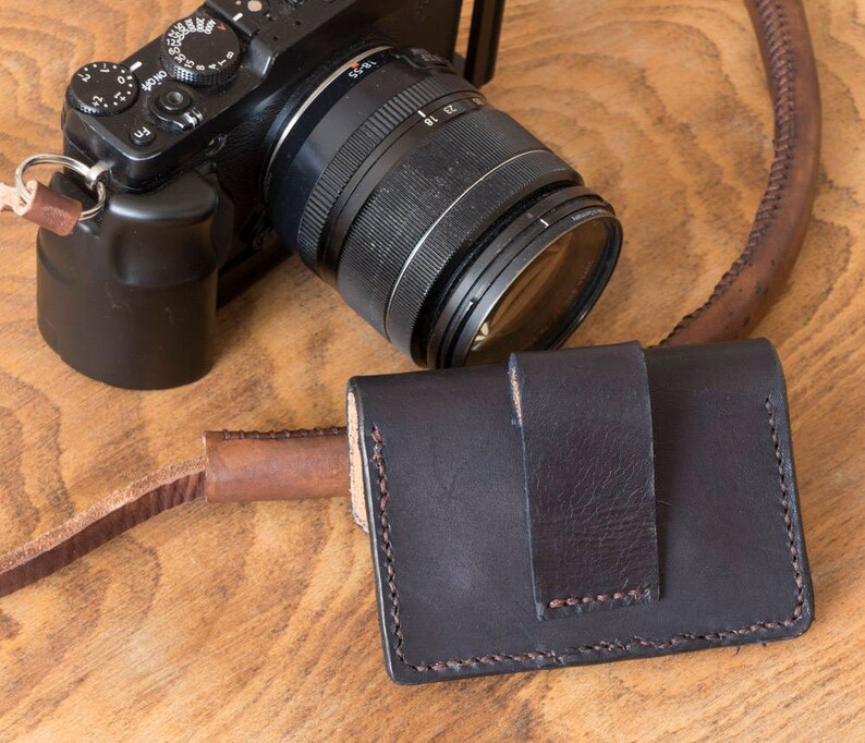 Genuine Leather Dual Camera Fujifilm Battery Holder Pouch Etsy