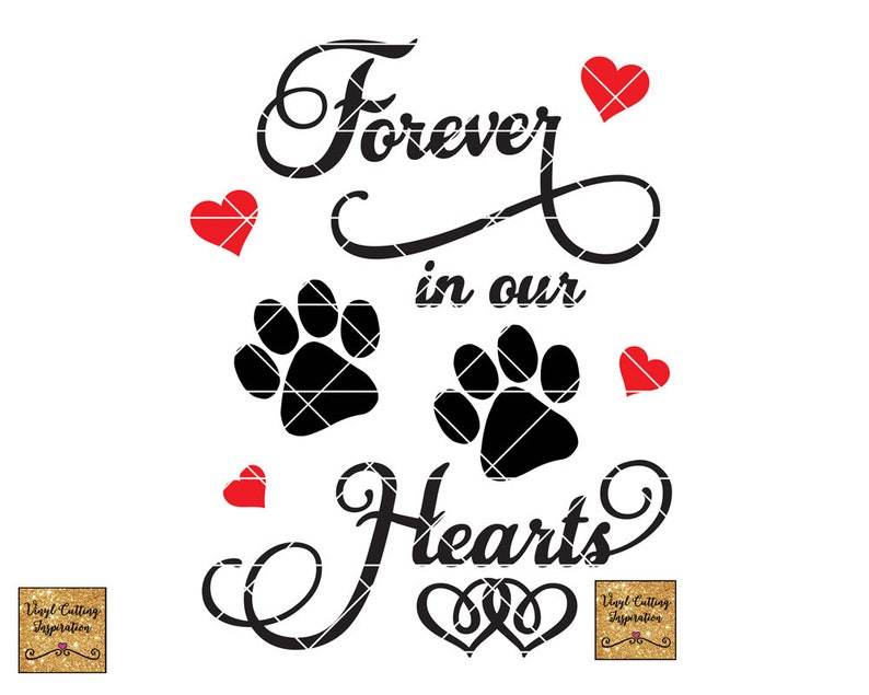 Forever in Our Heart SVG Paw Print in Loving Memory Svg - Etsy