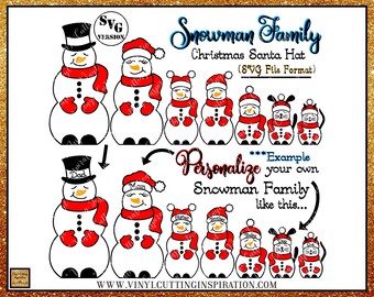 Family Christmas Snowman Svg - Etsy