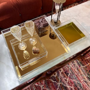 Lucite Tray Gold Silver