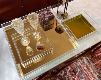 Lucite Tray Gold Silver