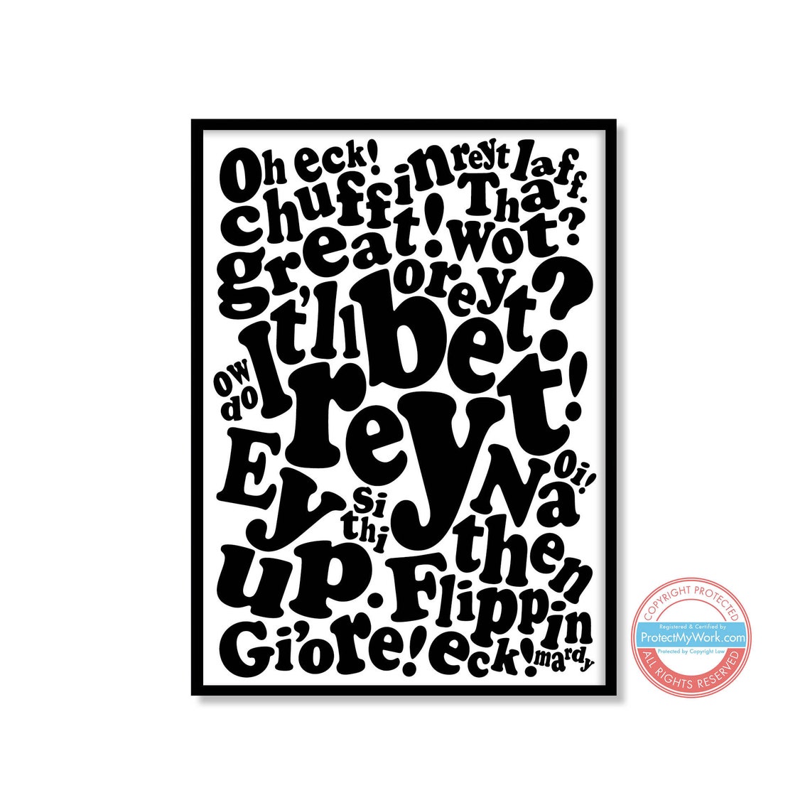 Yorkshire Slang Dialect Multiple Sayings Print Wall Art Etsy UK