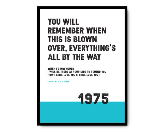 Queen lyrics print