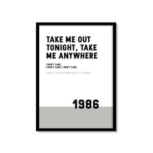 Música tipográfica, impresión de canciones, póster. There's a light
