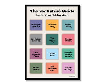 La guía de Yorkshire para empezar el día - Yorkshire Saying Print