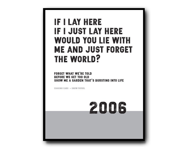 Chasing Cars Snow Patrol Lyrics Print. Available in a Etsy Chasing Cars Snow Patrol Lyrics Print. Available in a Etsy
