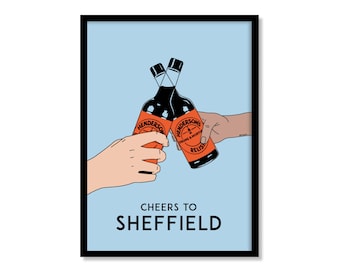 Henderson's Hendo's Relish Yorkshire Sheffield Print Wall Art. Now in four colour options.