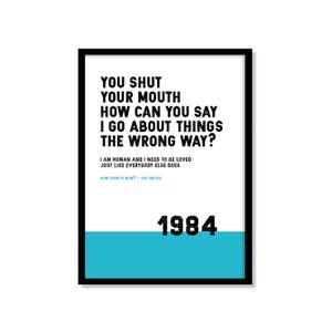 Música tipográfica, impresión de canciones, póster. How soon is now?
