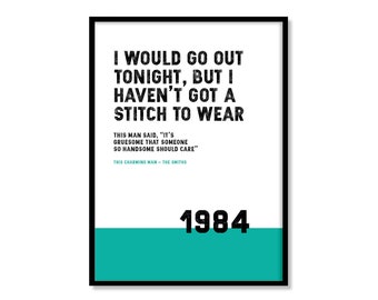 This Charming Man - The Smiths Lyrics Print. Available in a variety of sizes and colours.
