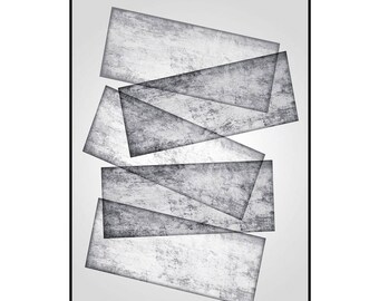 Geometric wall art, abstract painting, modern painting, home decor, office decor, large wall art, black and white art, contemporary art.
