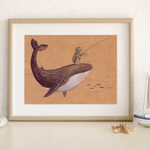 Angeln Junge Druck,Wal Illustration,Sofort Download,Bleistift Zeichnung,Aquarell Wandkunst,Little Boy Kinderzimmer,Jungenzimmer,Wanddekoration