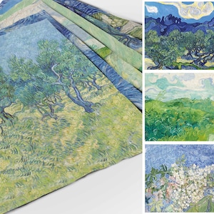 Van Gogh, 6 placemats set, linen placemats, matching placemats, Vincent van Gogh, easter table decor, handmade, fabric placemats