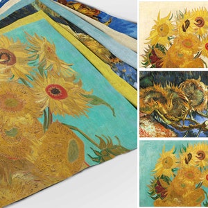 Van Gogh, six placemats set, linen placemats, matching placemats, 100% linen, Vincent van Gogh, easter table decor, fabric placemats