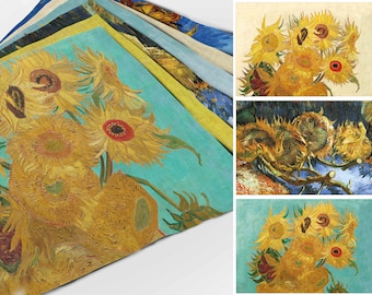 Van Gogh Sunflowers Linen Placemats Set, Art Table Decor