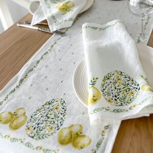 Table runner, The Awakening of Spring, Easter table runner, Easter table top, Easter decor, 100% linen