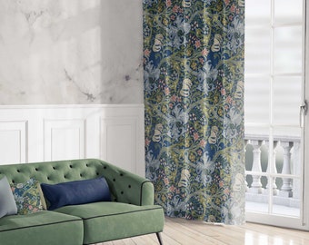 Linen curtain, John Henry Dearle, Sweet Briar, Rod pocket, 140cm / 55" width, curtain panel, linen window panel