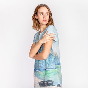 Linen dress, Claude Monet, Short sleeves, Tunic dress, Washed linen, linen tunic, party dress, linen is love