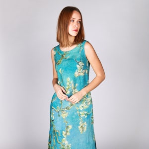 Long Linen Dress, Van Gogh, Almond Blossom, Long Dress, Tunic Dress ...
