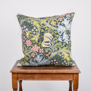 Cushion cover, Golden Lily, William Morris, Cushion for sofa, linen pillow, 100% linen, 18x18, pillow with zipper image 1