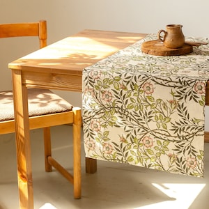 Caminho de mesa, William Morris, Sweet Briar, Caminho de mesa vintage, 100% linho, tampo de mesa em linho, caminho de mesa de tamanho personalizado