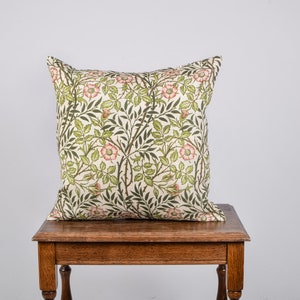 Cushion cover, Sweet Briar, William Morris, Cushion for sofa, linen pillow, 100% linen, 18x18, pillow with zipper, art on linen