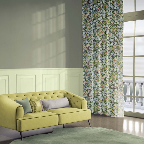 Linen curtains, William Morris, Clover, 1955, Curtains for living room, 100% linen, Custom curtains, window curtains