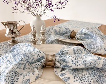 Set di tovaglioli, Vintage floreale, lino 100%, tovaglioli di stoffa, tovaglioli in tessuto, tovaglioli per matrimonio, tovaglioli personalizzati, tovaglioli per la cena