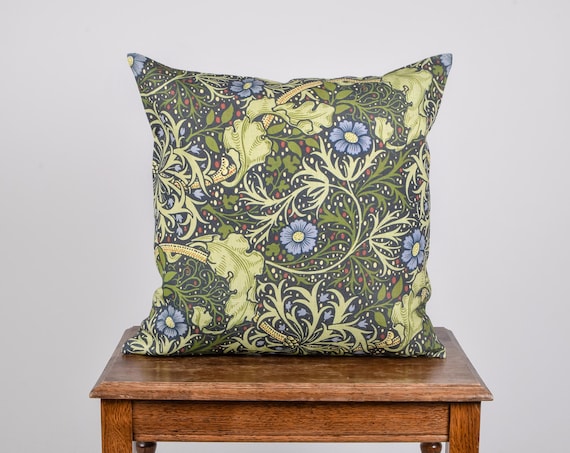 Cushion cover, Seaweed, William Morris, Cushion for sofa, linen pillow, 100% linen, 18x18, pillow with zipper
