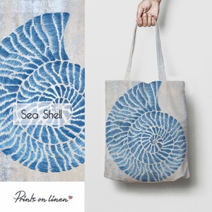 Sac fourre-tout, coquillage, fourre-tout en lin, sac fourre-tout, sac shopping, sac d'école, sac de vacances, sac de plage, fourre-tout de plage, sac fait main, linenislove
