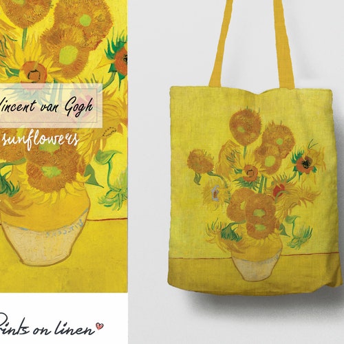 Van Gogh Tote Bag Linen Bag Art Print Birthday Gift Etsy
