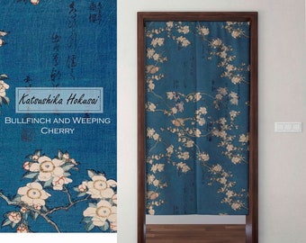 Noren Vorhang, Katsushika Hokusai, japanischer Noren, Türvorhang, 100% Leinen, Flächenvorhang, Schrankhülle, Fenstervorhang Leinen